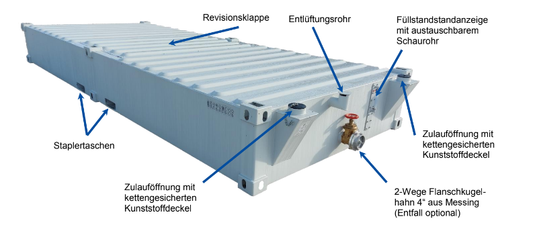 Fäkalientank für 10' und 20' Sanitärcontainer